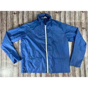 Peter Storm hooded rain jacket color blue size L Vintage 80' super RARE